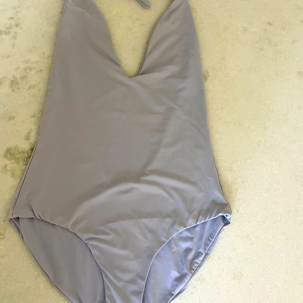 Onia one piece baby blue swim suit.